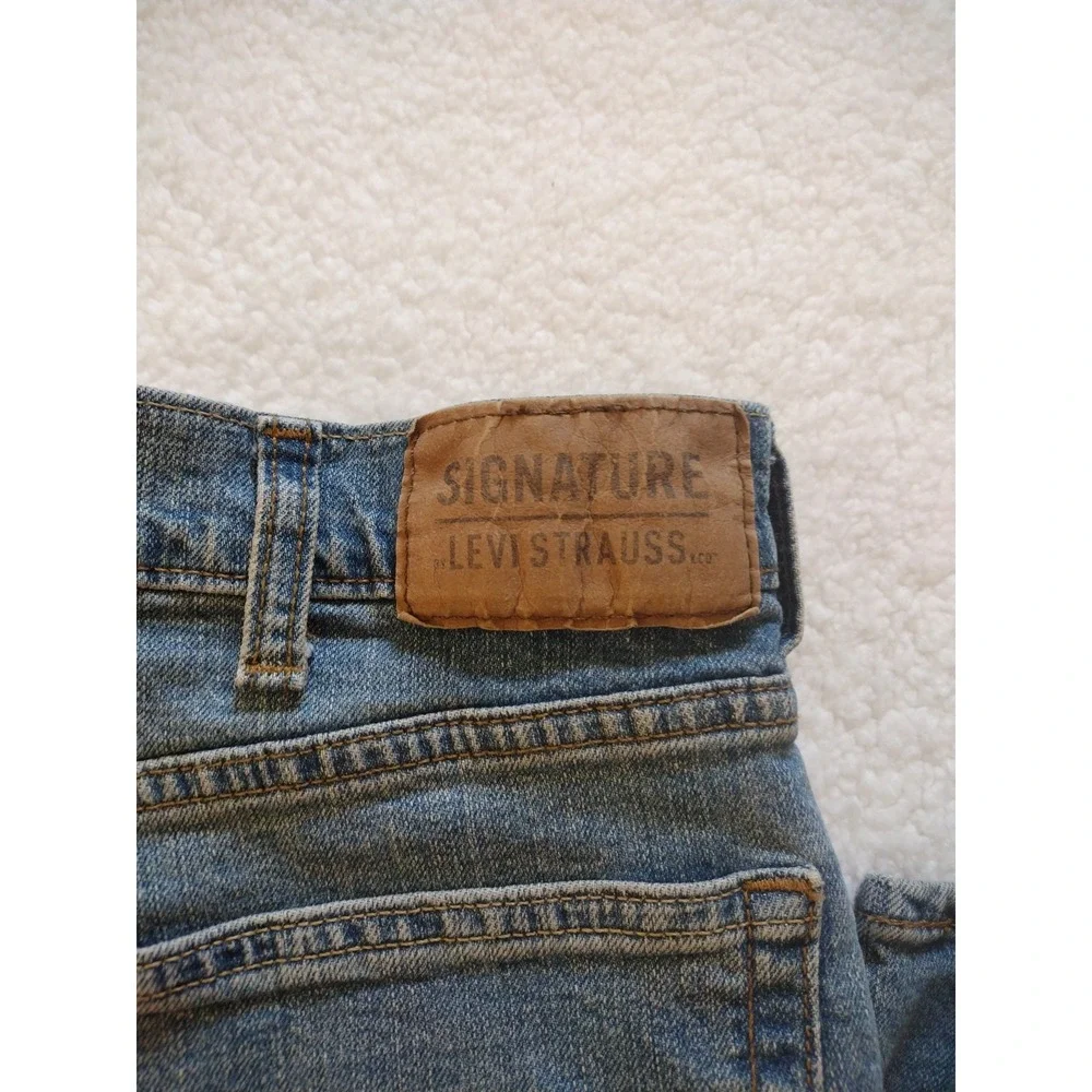 Levi's Strauss & Co Signature Jean Mens 36WX32L Blue Boot Cut Mid Wash High Rise